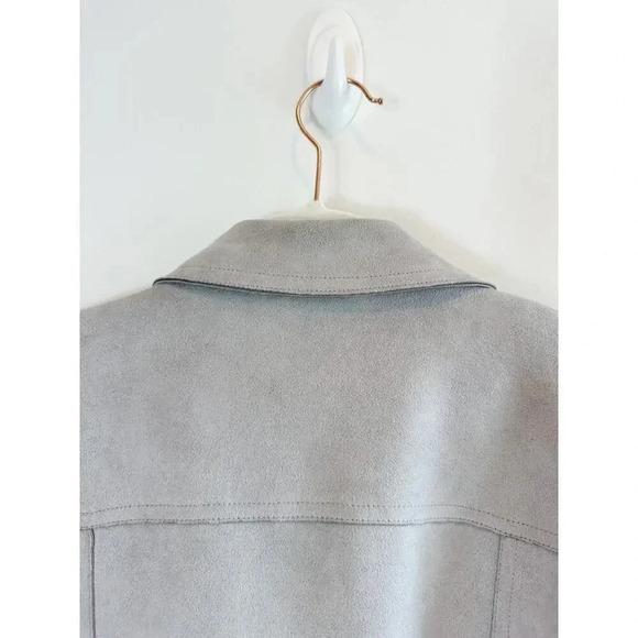 Anthropologie Gray Faux Suede MotorCycle Jacket Size S - Picture 6 of 10